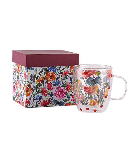 Spring Double-Walled Glass Cafe Cup