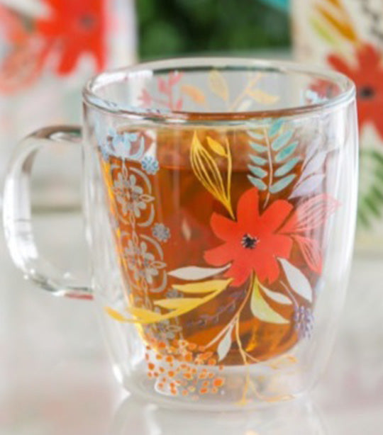Spring Double-Walled Glass Cafe Cup