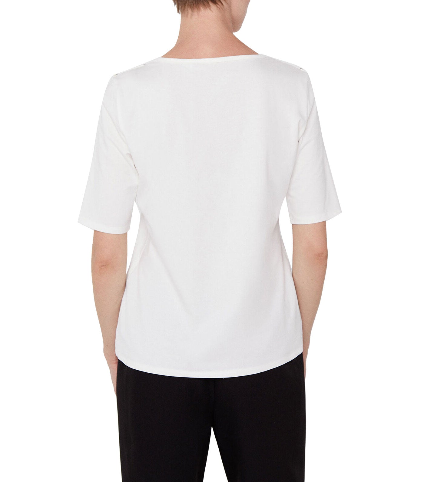 Basic Bateau Neckline T-Shirt White