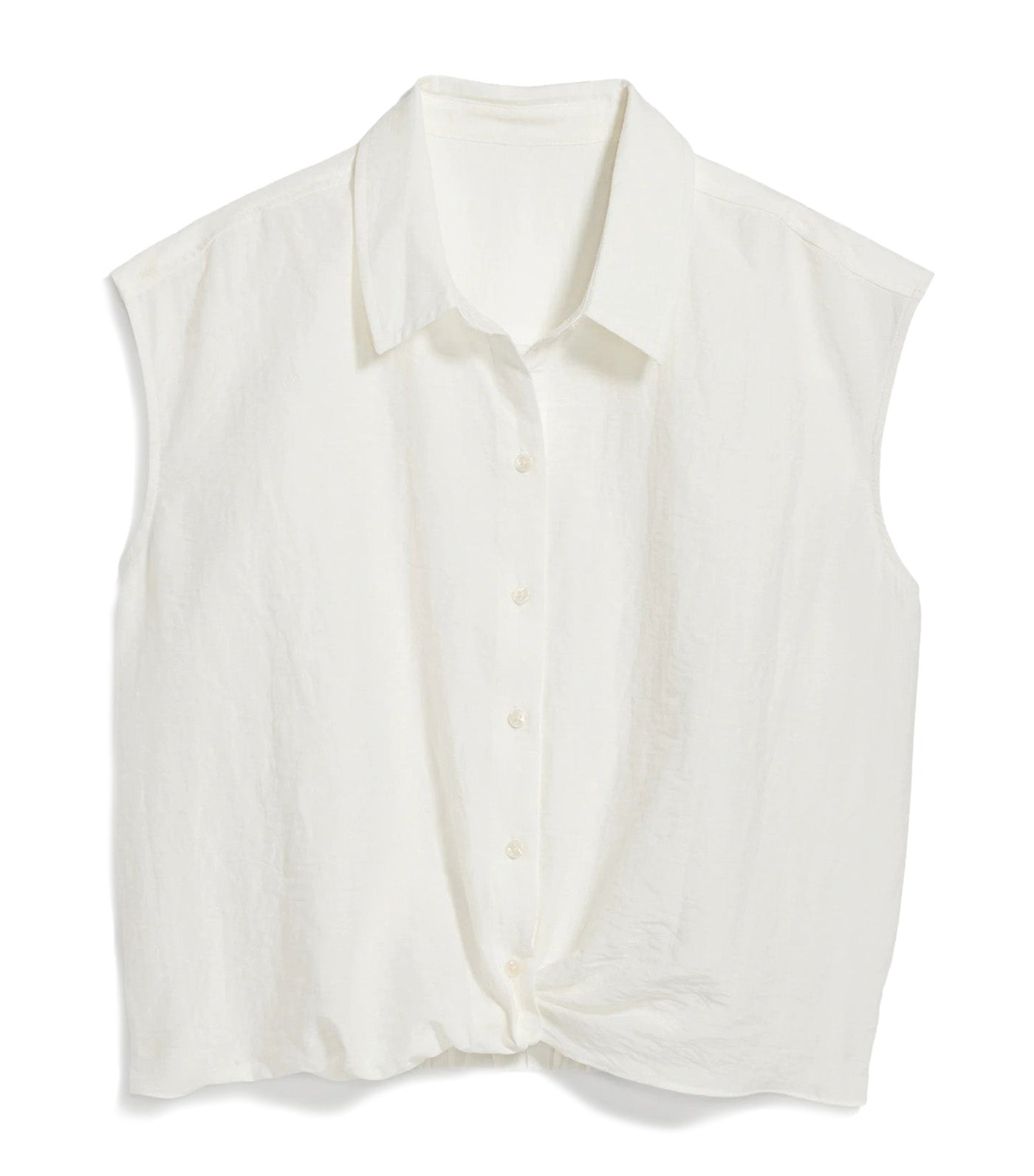 Dolman-Sleeve Twist-Front Button-Down Shirt for Women Sea Salt