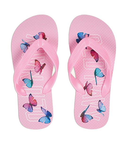 Plant-Based Classic Flip-Flop Sandals for Kids Pink Edge