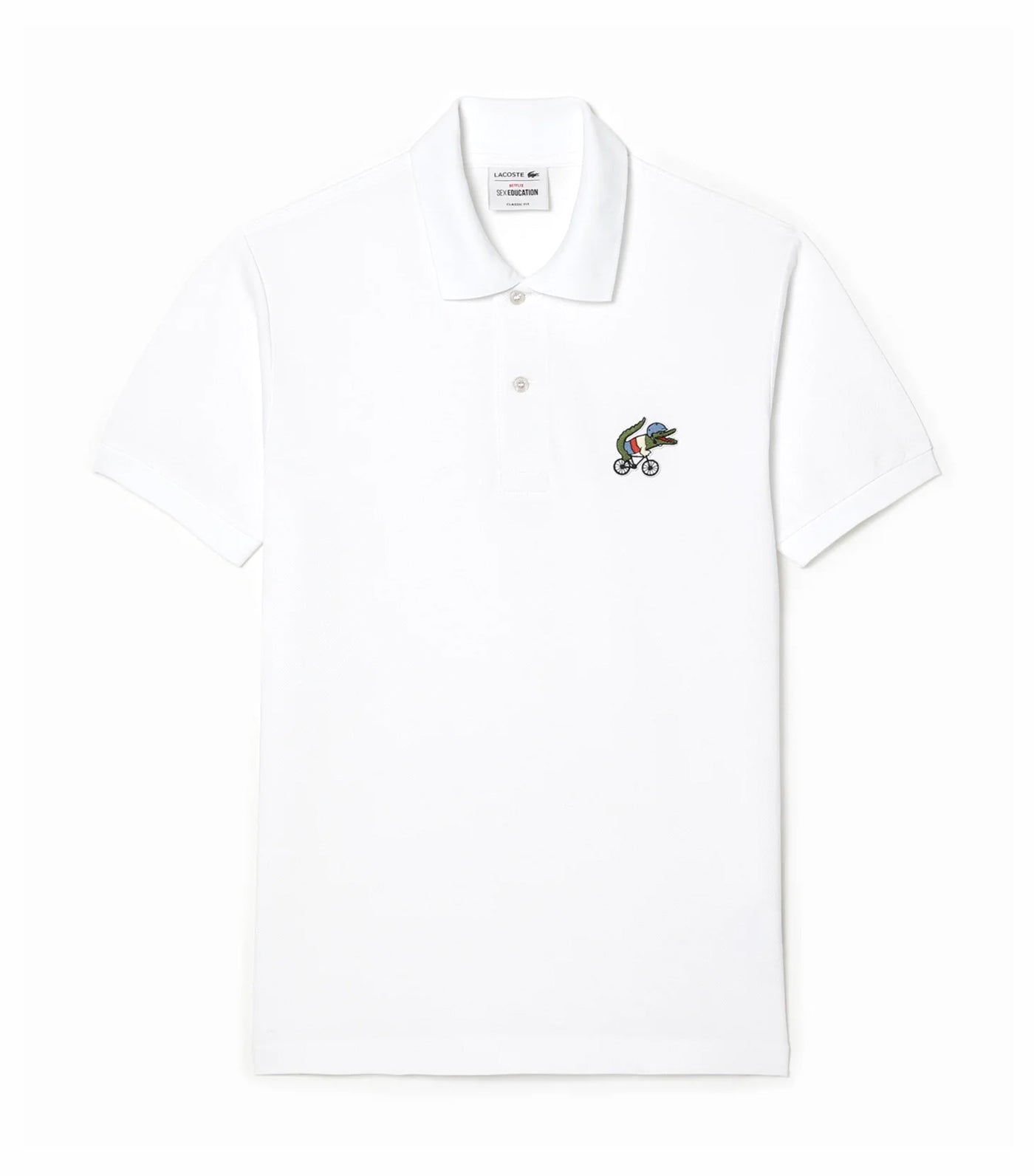 Men's Organic Cotton Polo Shirt White/Sex Education