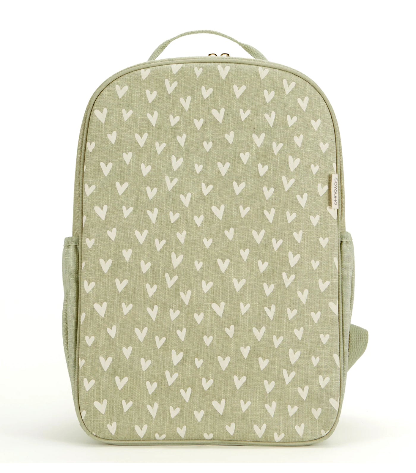 Grade School Backpack - Little Hearts Sage