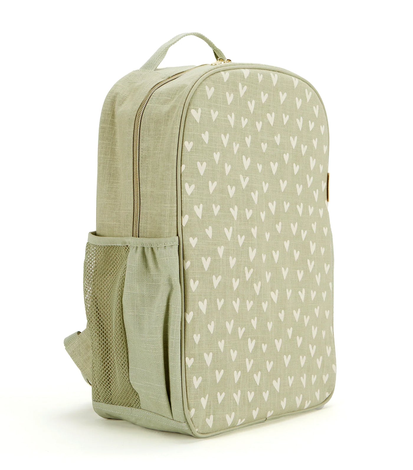 Grade School Backpack - Little Hearts Sage