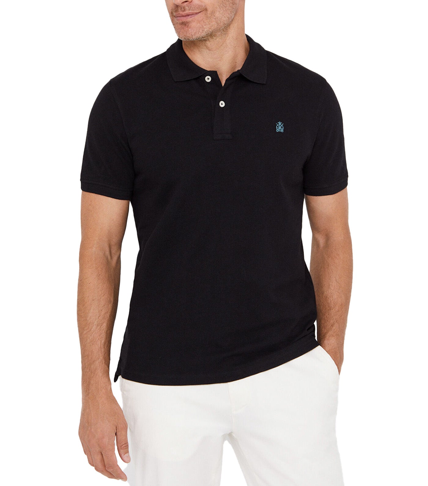 Basic Short Sleeve Polo Shirt Black