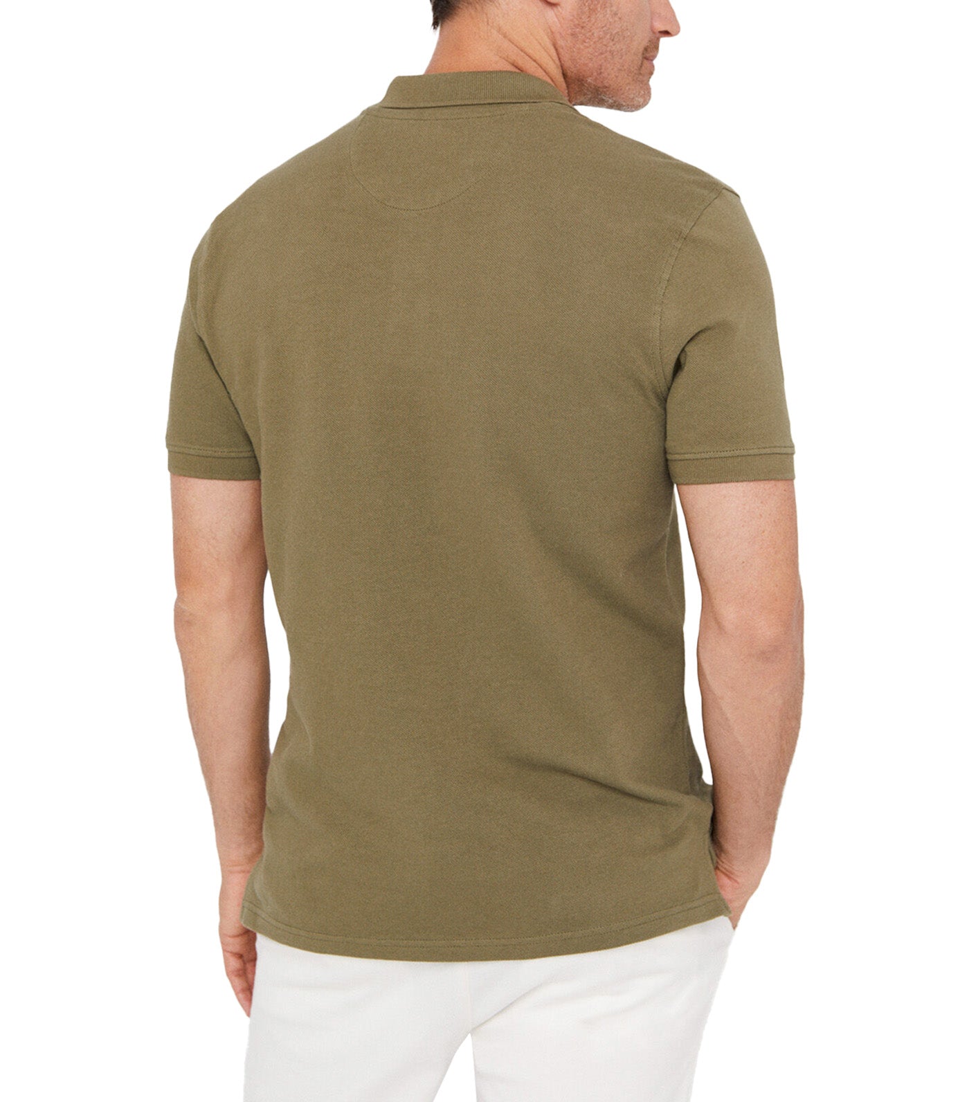 Basic Short Sleeve Polo Shirt Dark Khaki