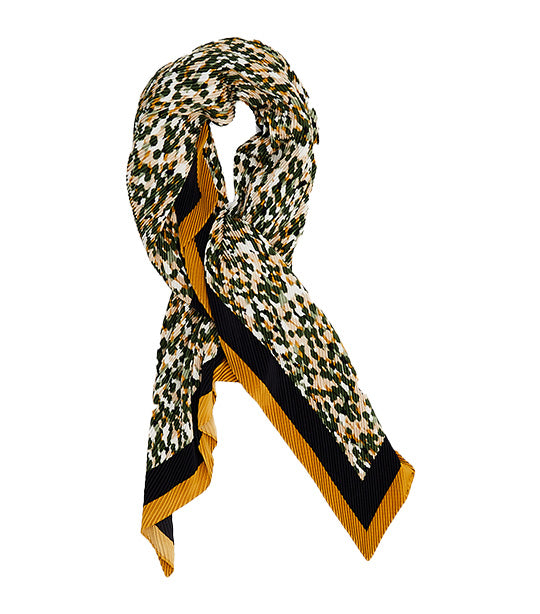 Spotted Pleated Scarf Multicolor