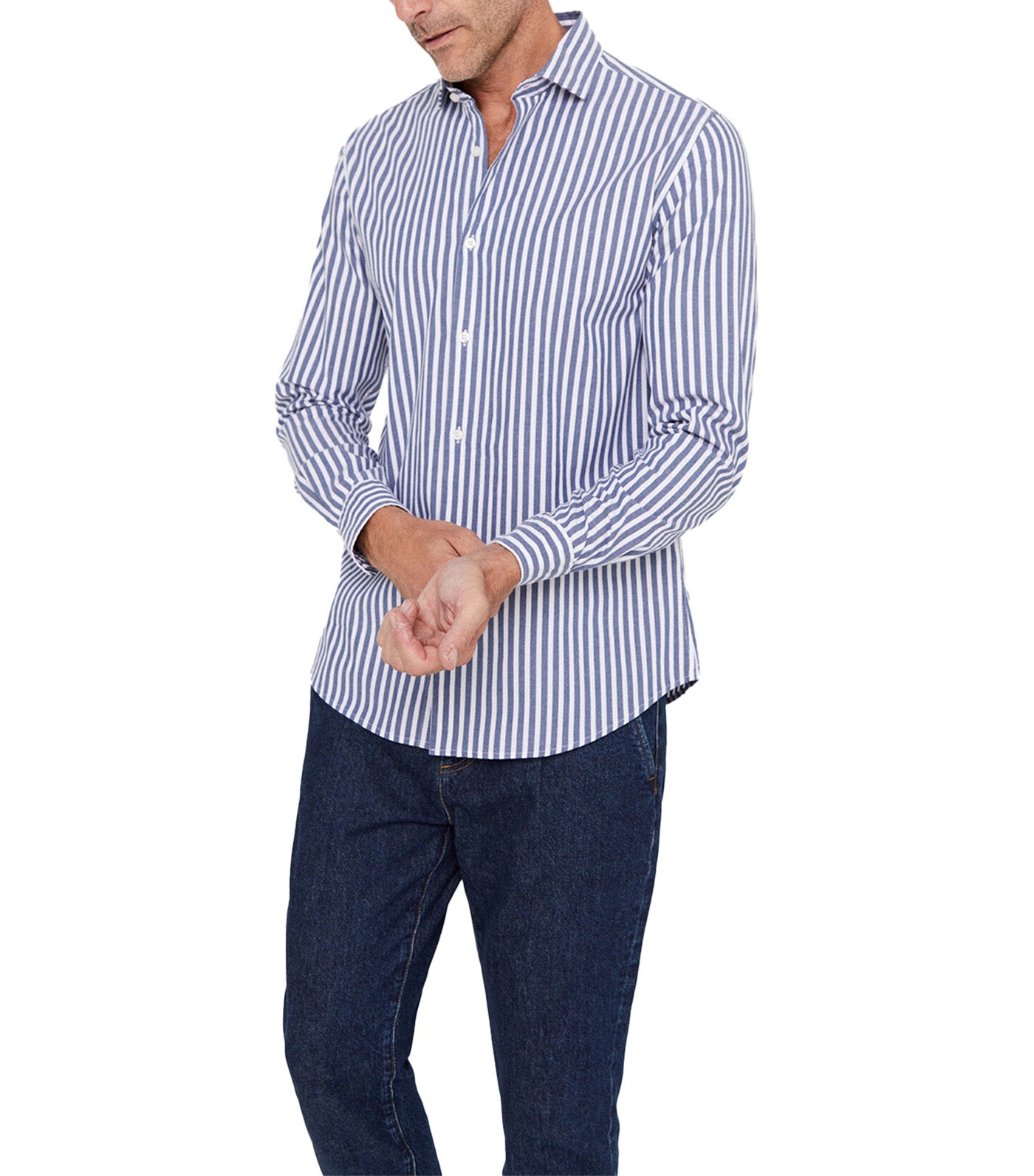 Striped Cotton Shirt Blue
