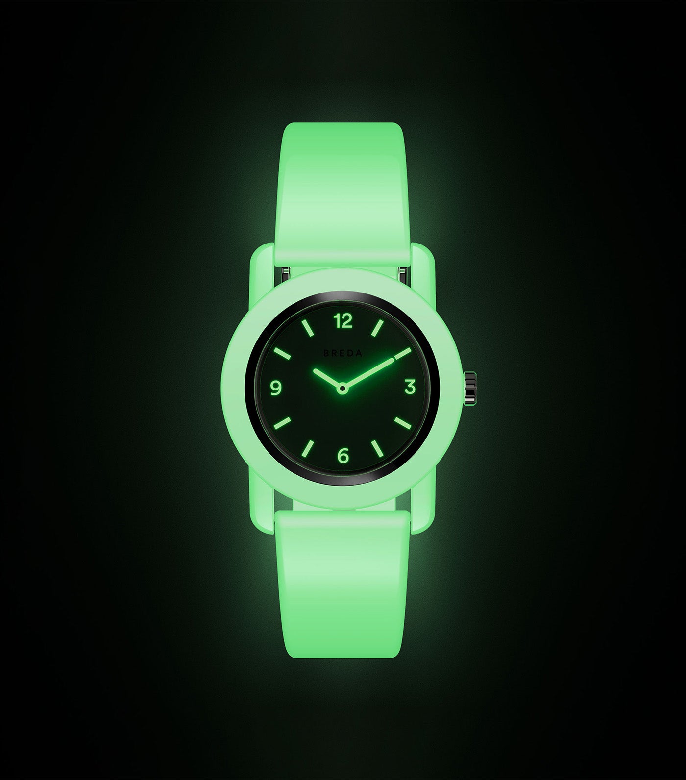 Play Glow In The Dark Plastic Watch 35MM Green