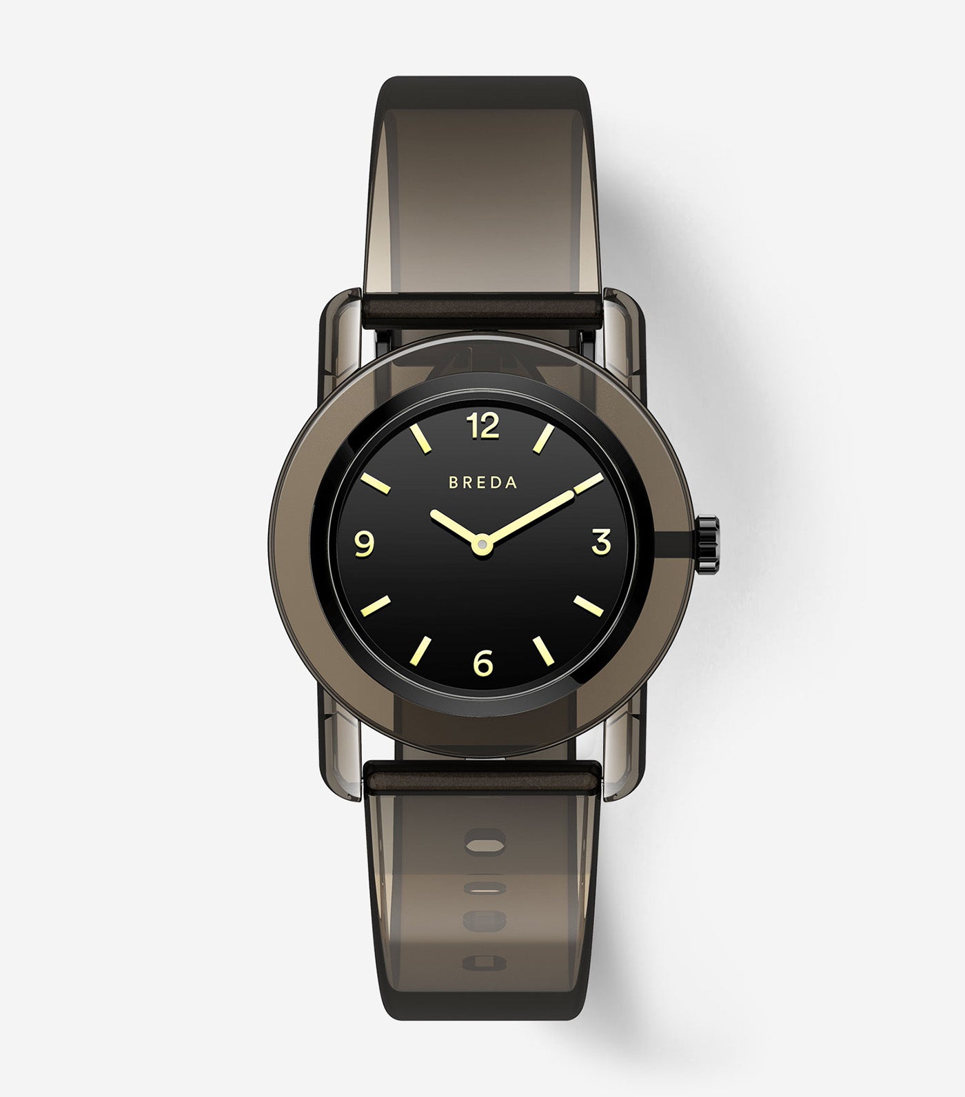 Play Clear Transparent Plastic Watch 35MM Black