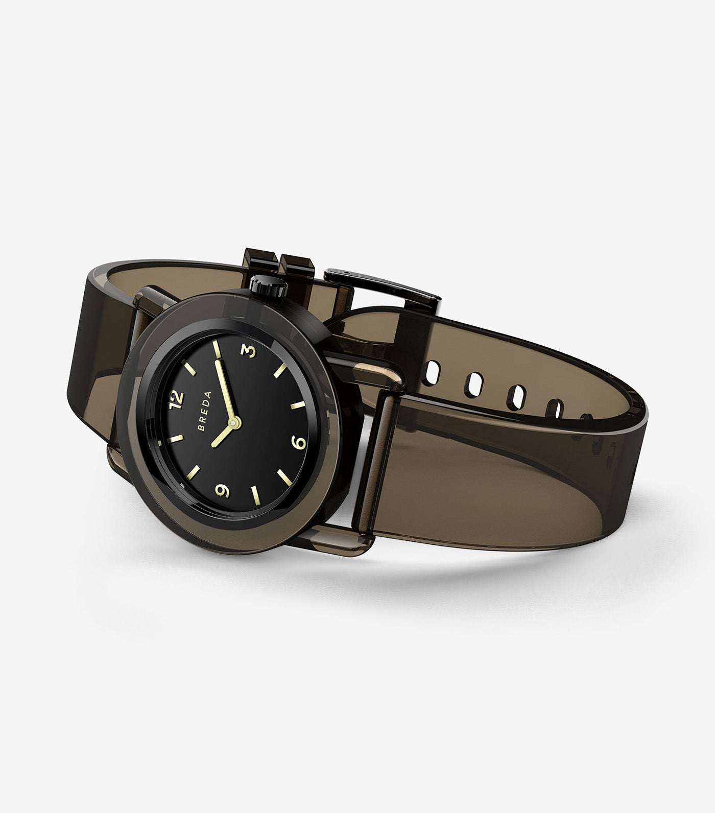 Play Clear Transparent Plastic Watch 35MM Black