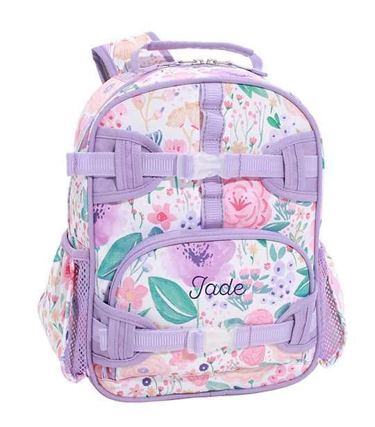 Mackenzie Lavender Floral Blooms Backpack, Lunch Box, and Water Bottle