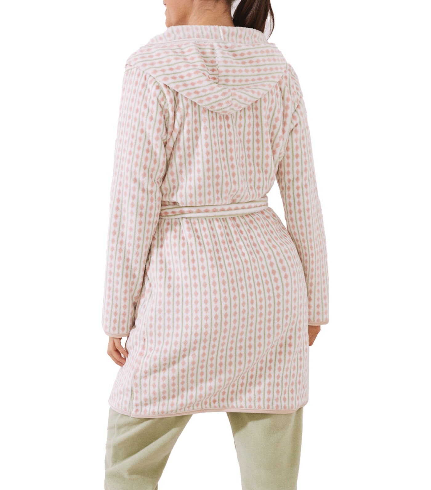 Midi Fur Rhombus Dressing Gown Pink