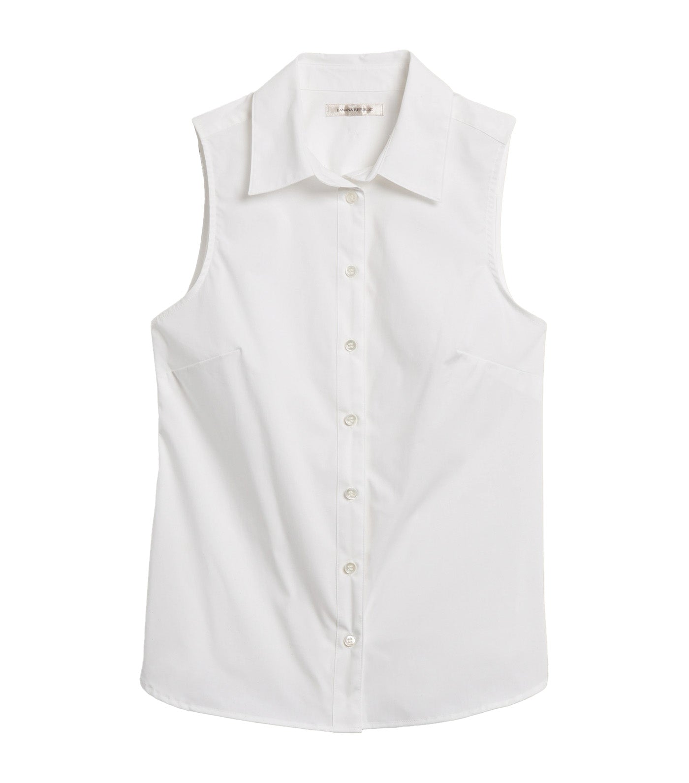 Riley Tailored Sleeveless Shirt White
