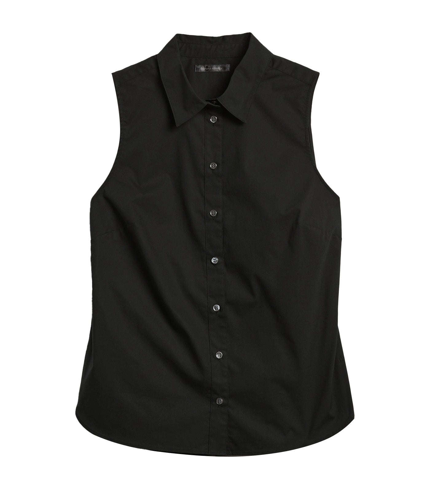 Riley Tailored Sleeveless Shirt Black