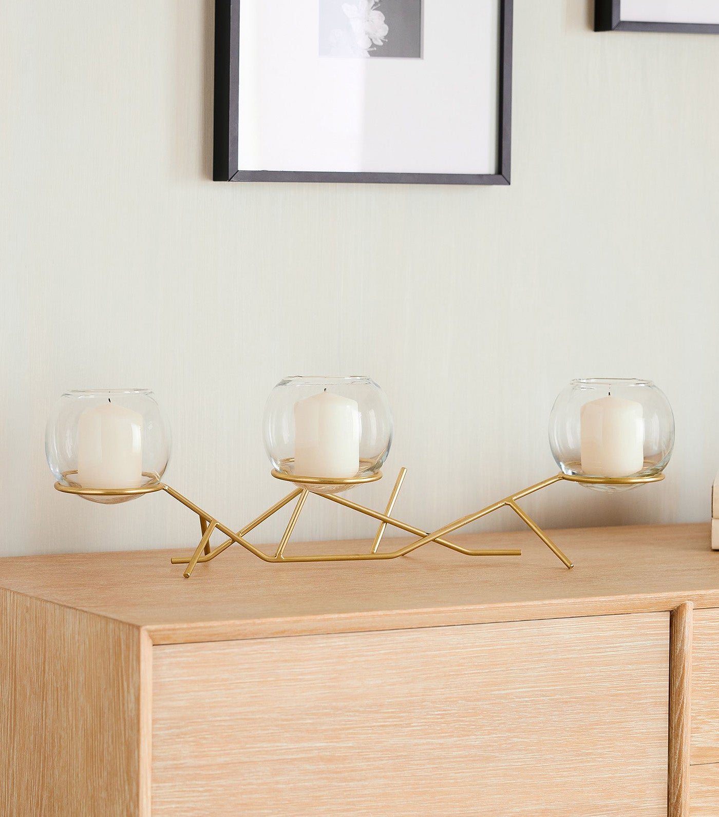 west elm 3-Piece Glass Globe Candle Holder