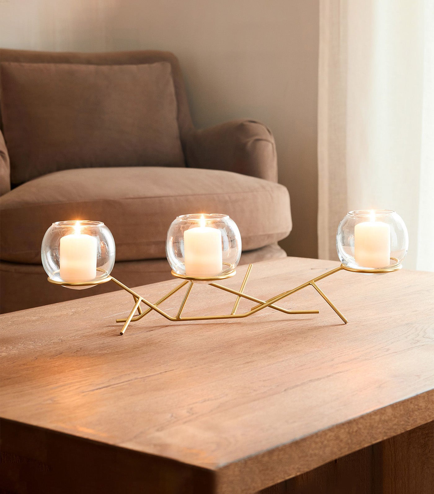 west elm 3-Piece Glass Globe Candle Holder