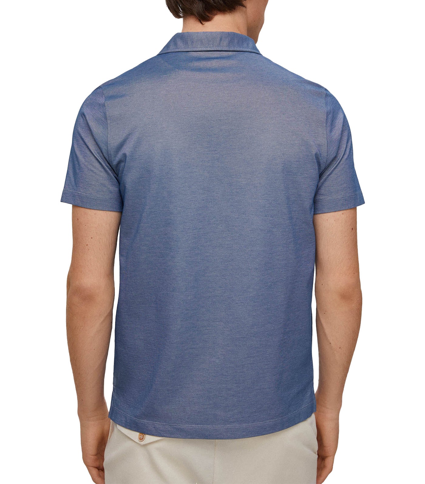 Oxford Pique Polo Shirt Blue