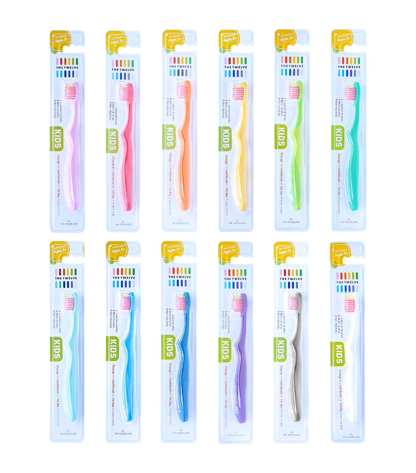 12-Piece Kids Toothbrush Set - Vivid