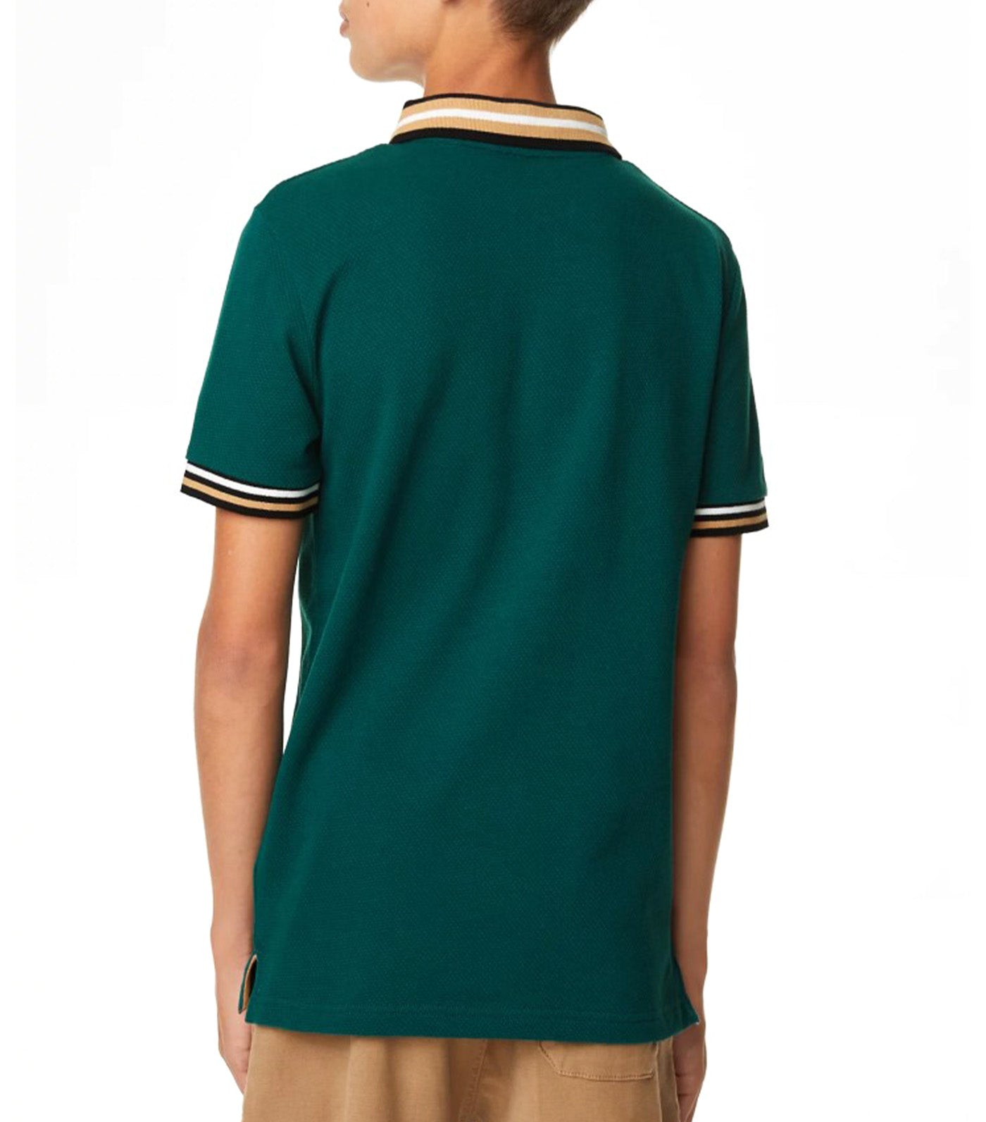 Cotton Rich Half Zip Polo Shirt Green