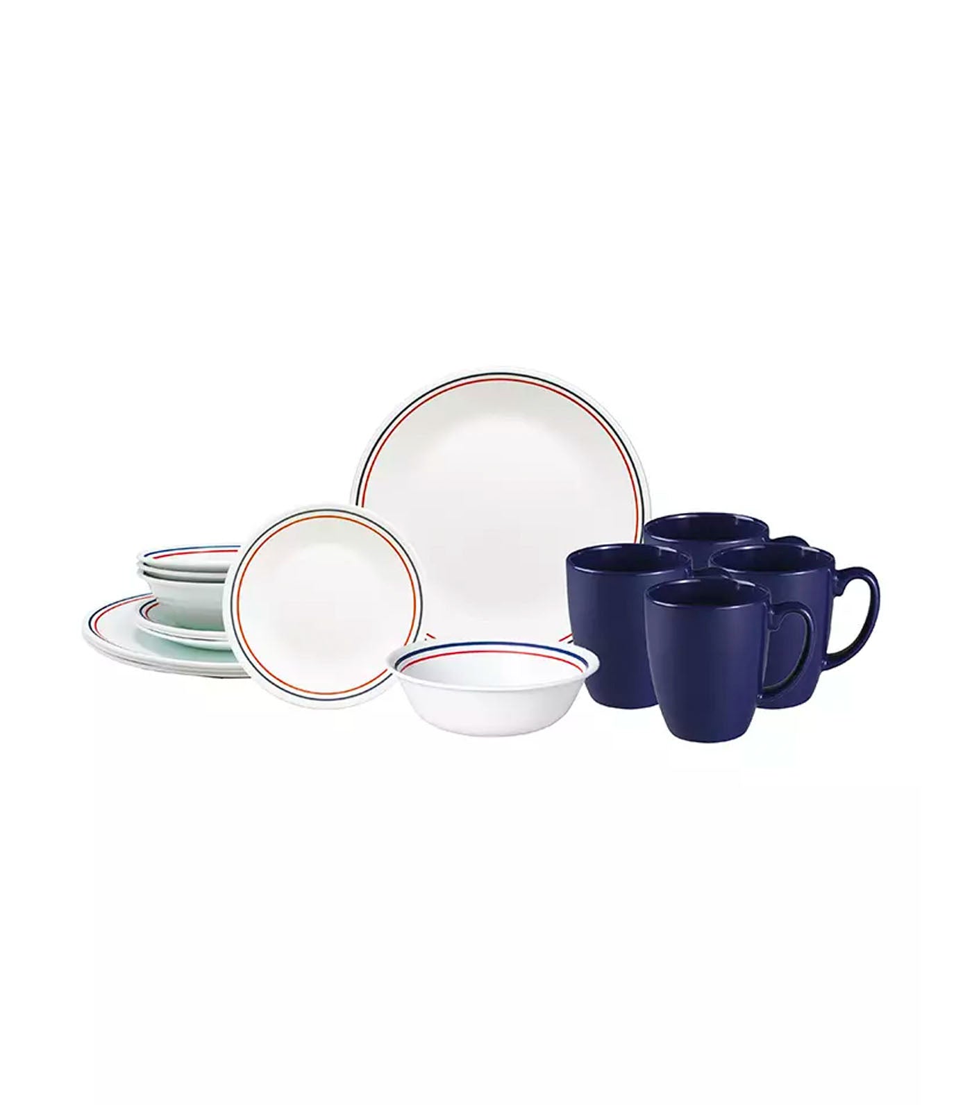 Corelle 16-Piece Classic Set - Red and Blue