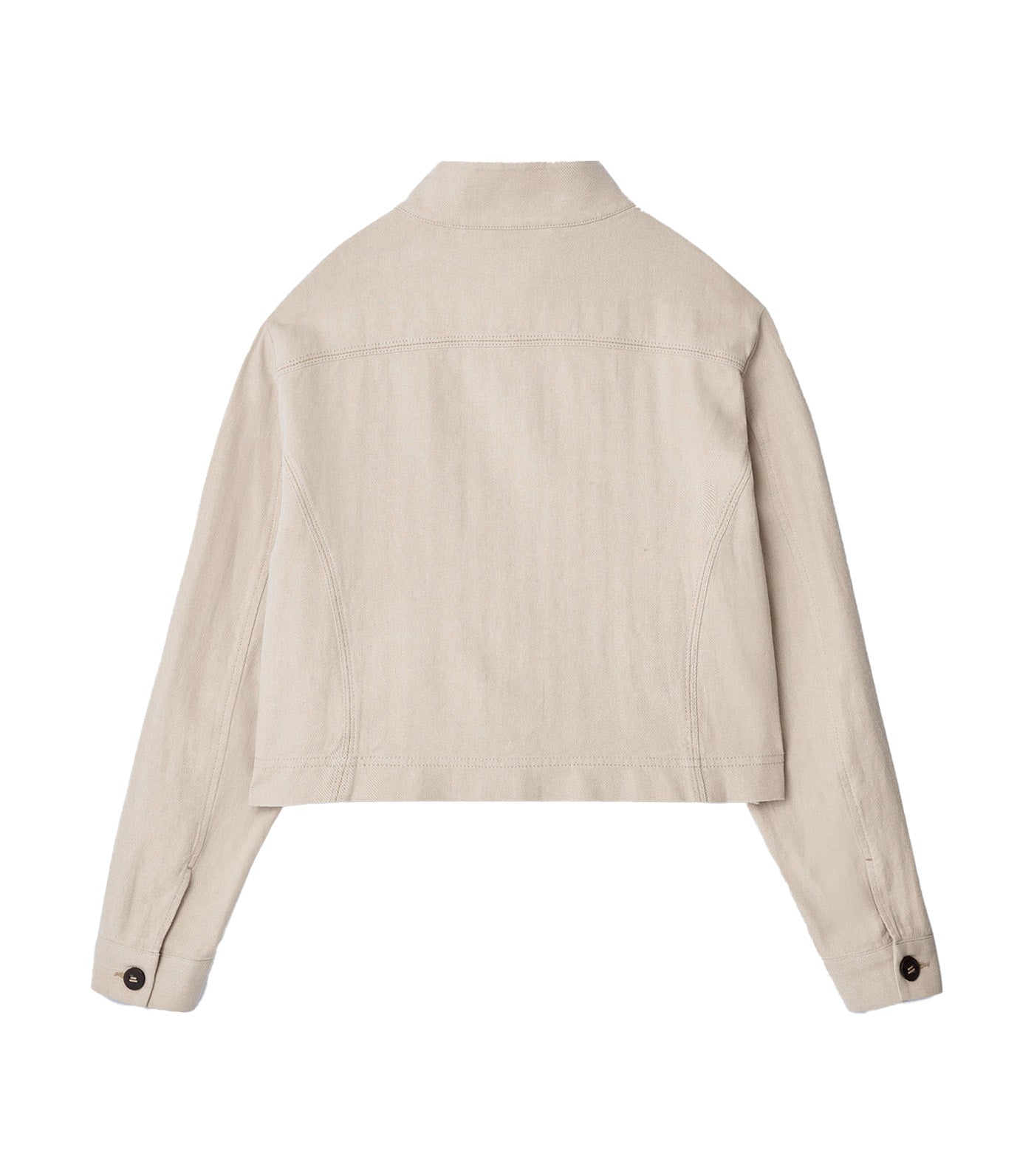 Short Jacket in Cotton and Linen Light Yellow
