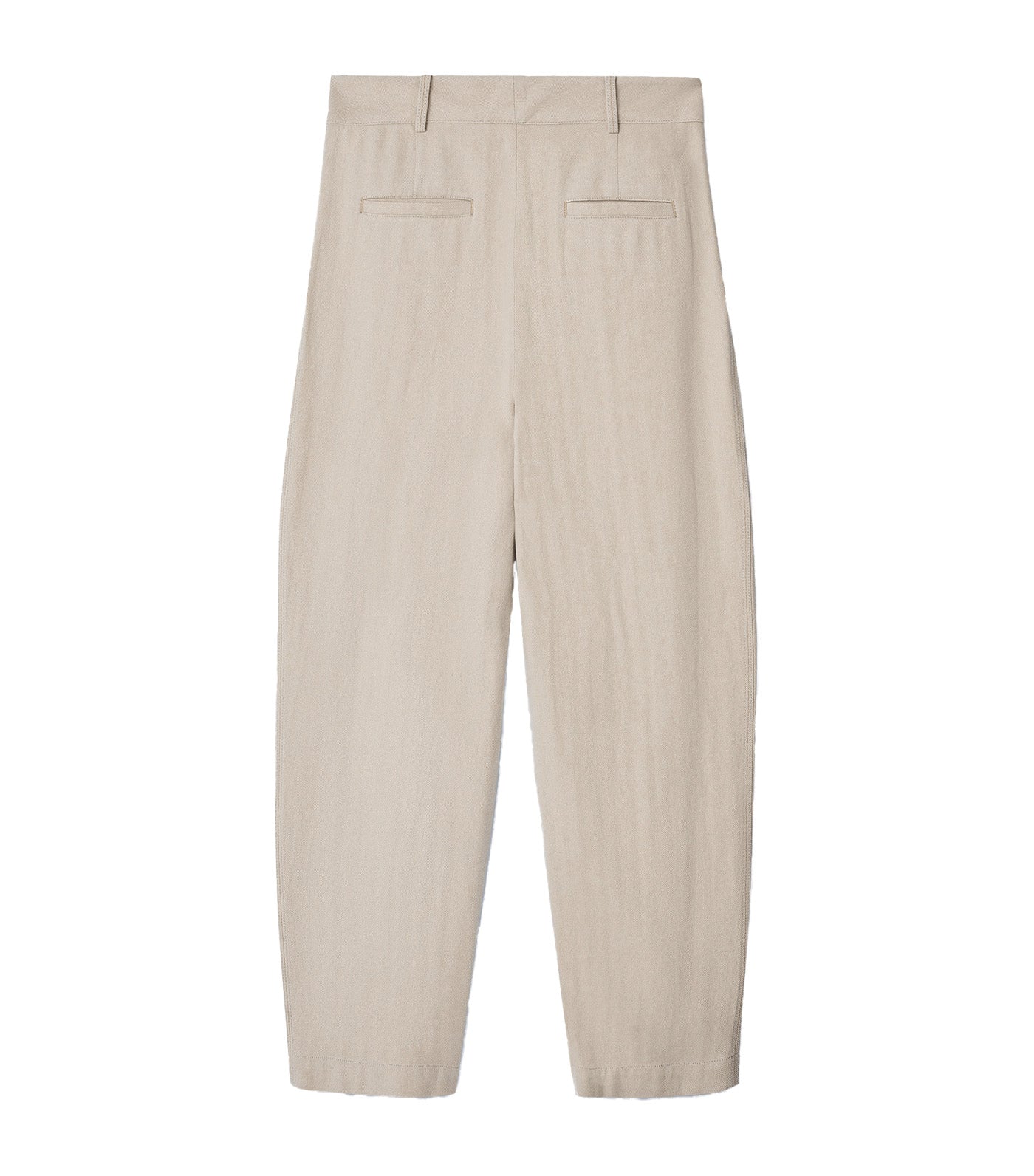 Linen and Cotton Banana Trousers Light Yellow
