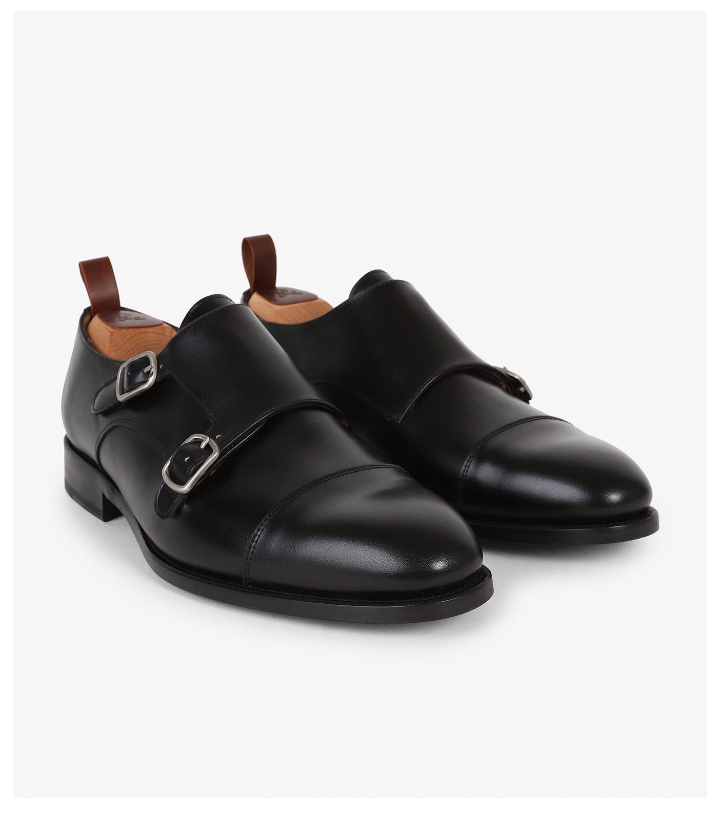 Smart Double Monk Strap Shoes Black
