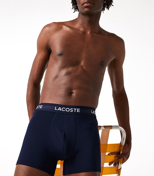 Lacoste, Lacoste 3 Pack Printed Trunks, Black Bck