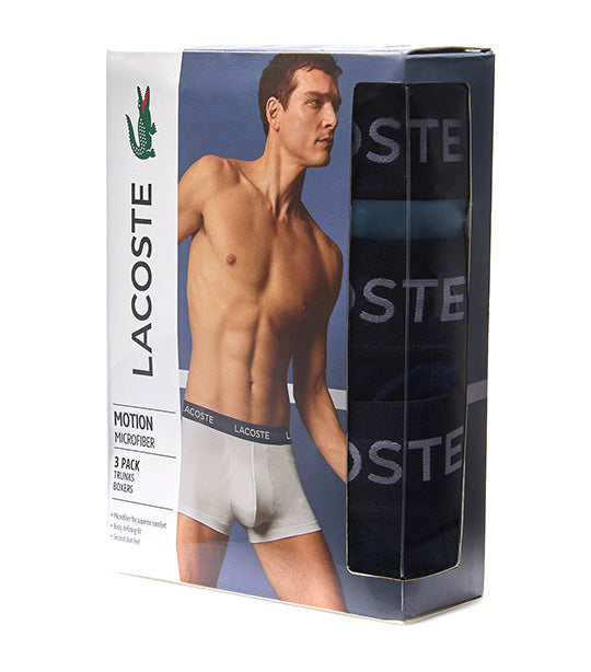 Multi colour Lacoste Mens 3-Pack Long Stretch Cotton Boxer Briefs