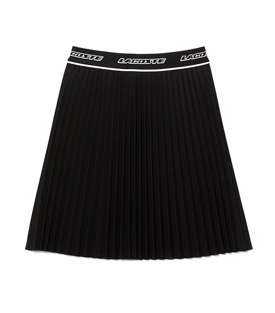 ★LACOSTE★ Women's New Gathered Skirt Black JF806E-55G031 Lacoste Women's Elasticised Waist Short Pleated Skirt Black