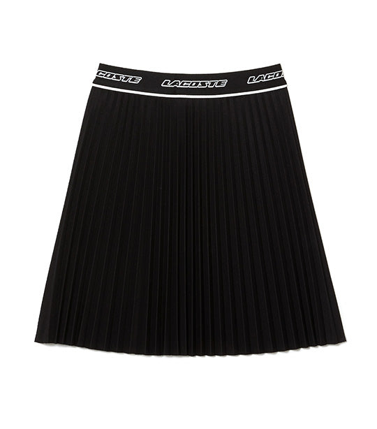 Lacoste Women's Elasticised Waist Short Pleated Skirt Black
