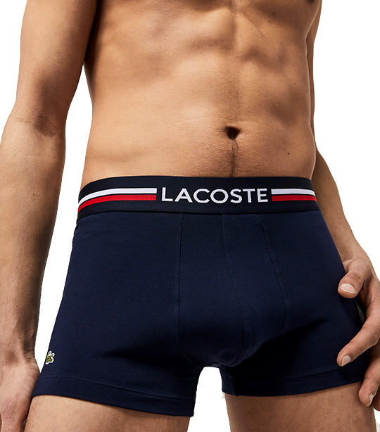 Pack of 3 Iconic Boxer Briefs with Three-Tone Waistband Navy Blue/White
