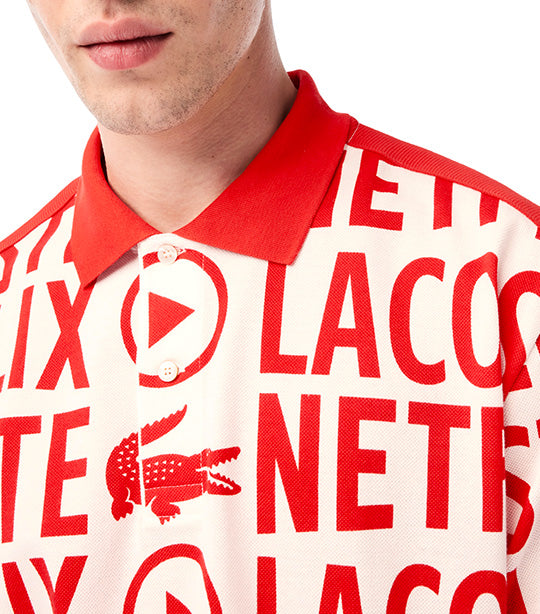 Men's Lacoste x Netflix Loose Fit Organic Cotton Print Polo - Green Wh –  BLVD