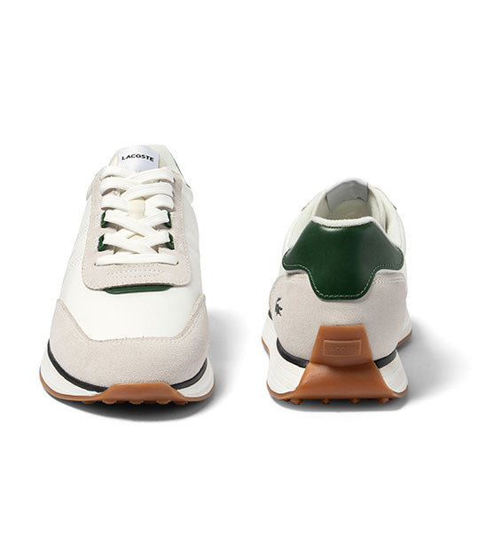 Men's L-Spin Textile Sneakers White/Dark Green