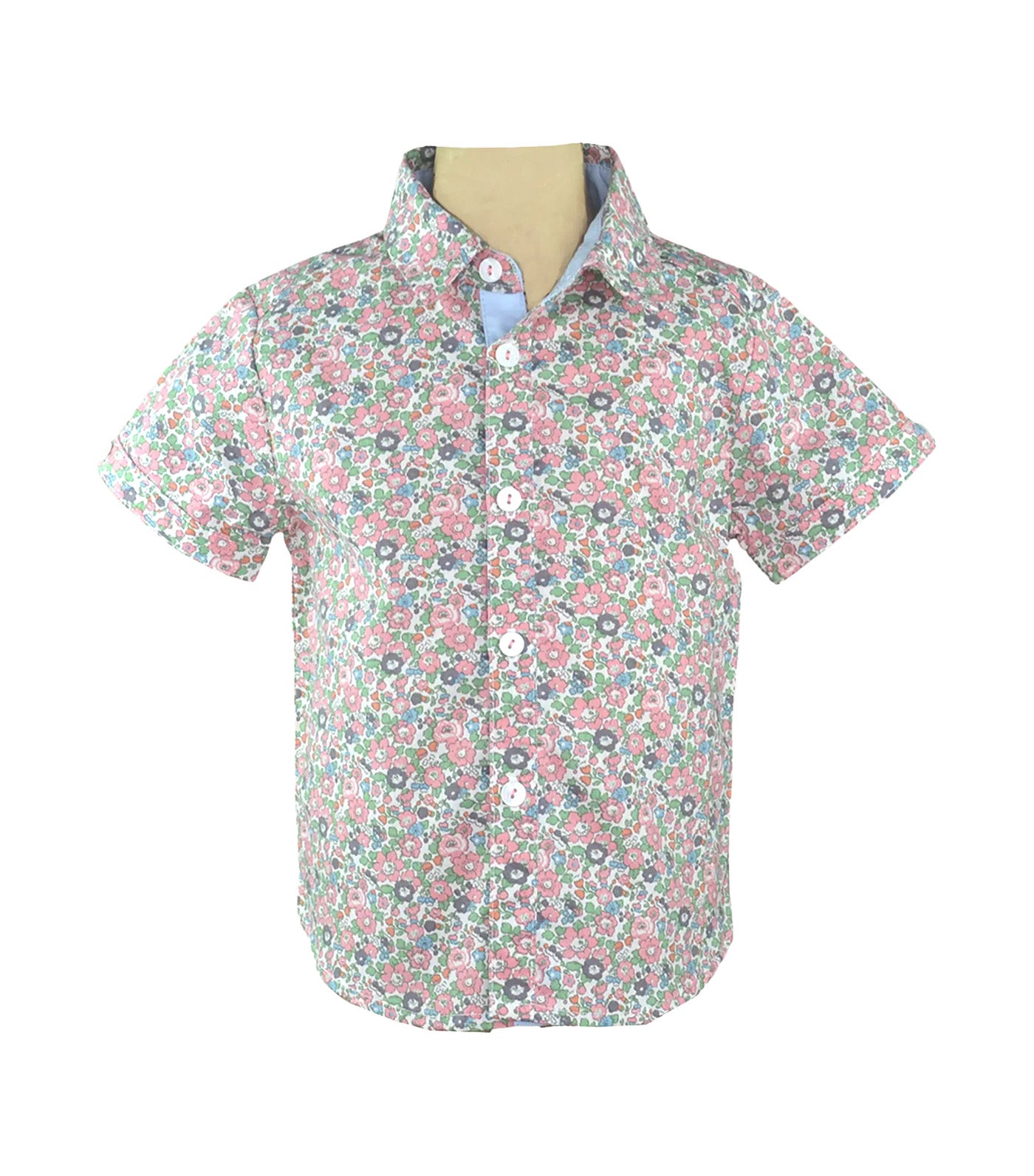 Arthur Baby Boys Button-Down Short Sleeves Peach