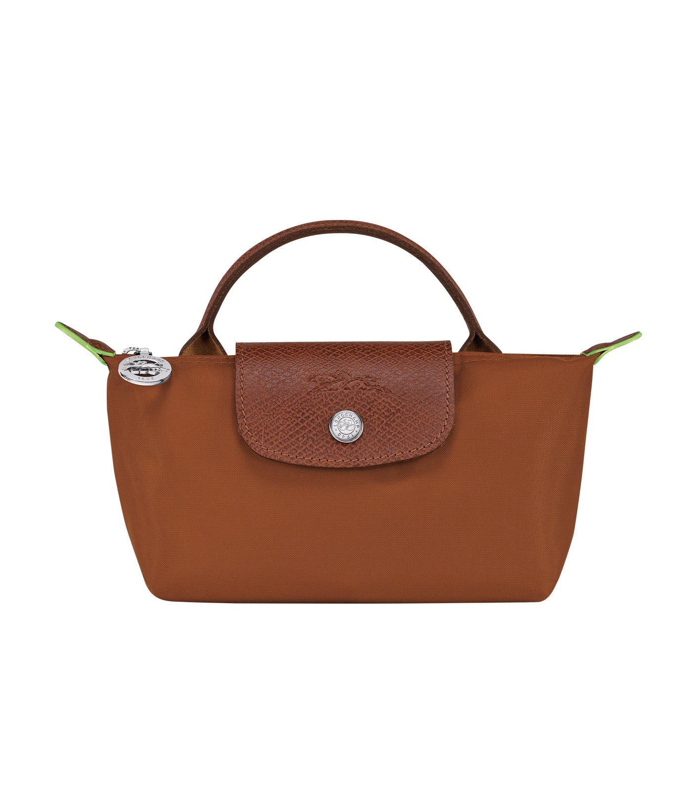 Le Pliage Green Pouch with Handle Cognac