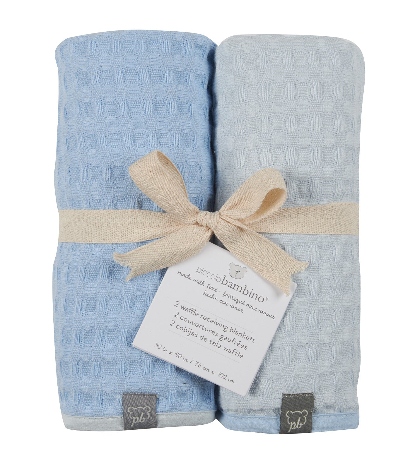 Two-Pack Waffle Receiving Blanket - Blue