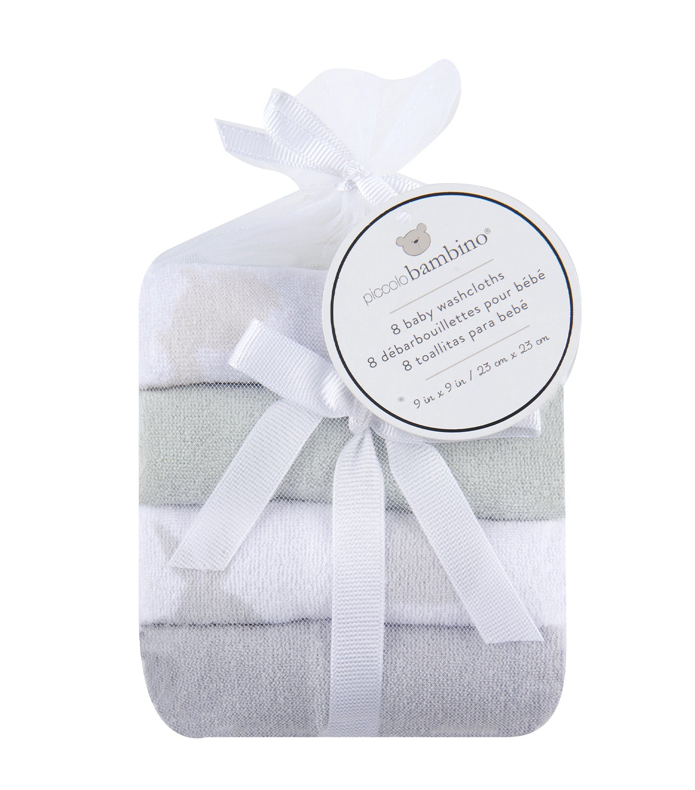 Eight-Pack Terry Washcloth Gray