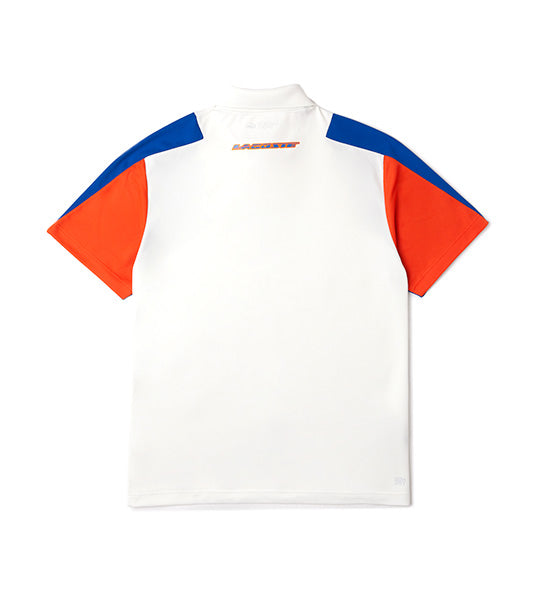 Men’s Tennis Recycled Polyester Polo Shirt Flour/Kingdom/Flashy Orange