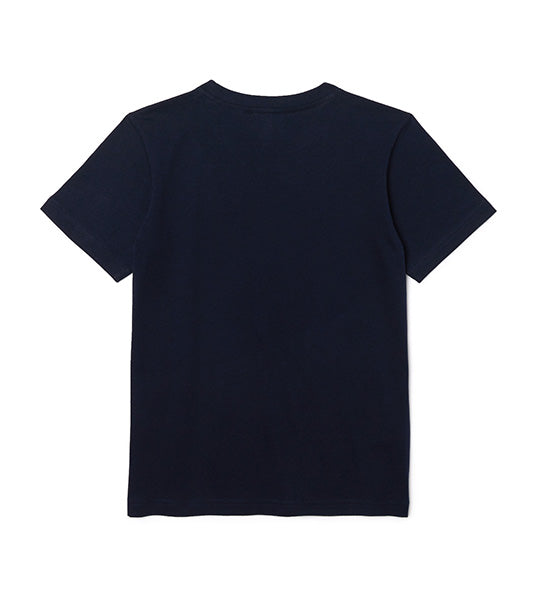 Boys' Crew Neck Cotton Jersey T-shirt Navy Blue