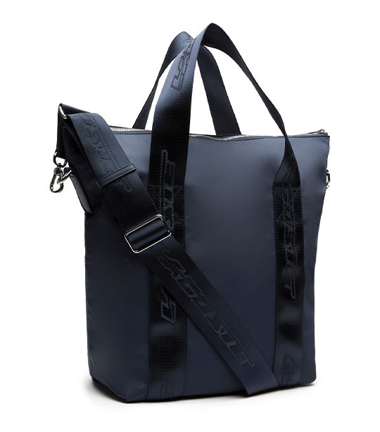 Women's Active Nylon Shopping Bag Bleu Nuit Blanc