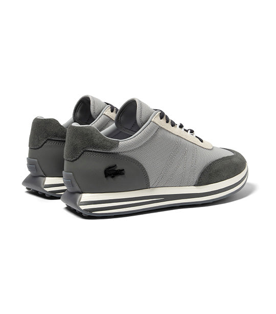Men's L-Spin Leather and Textile Sneakers Gray