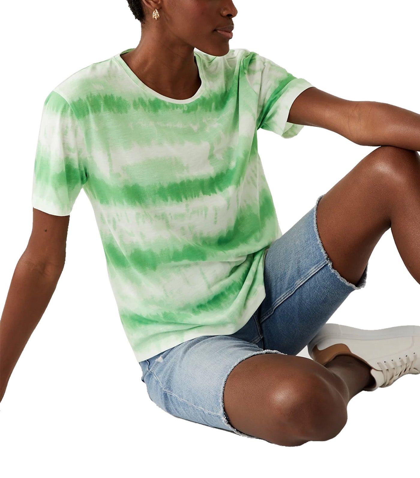 Printed Crew Neck Relaxed T-Shirt Green Mix