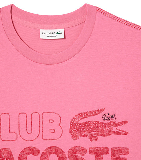 Men’s Vintage Print Organic Cotton T-shirt Reseda Pink