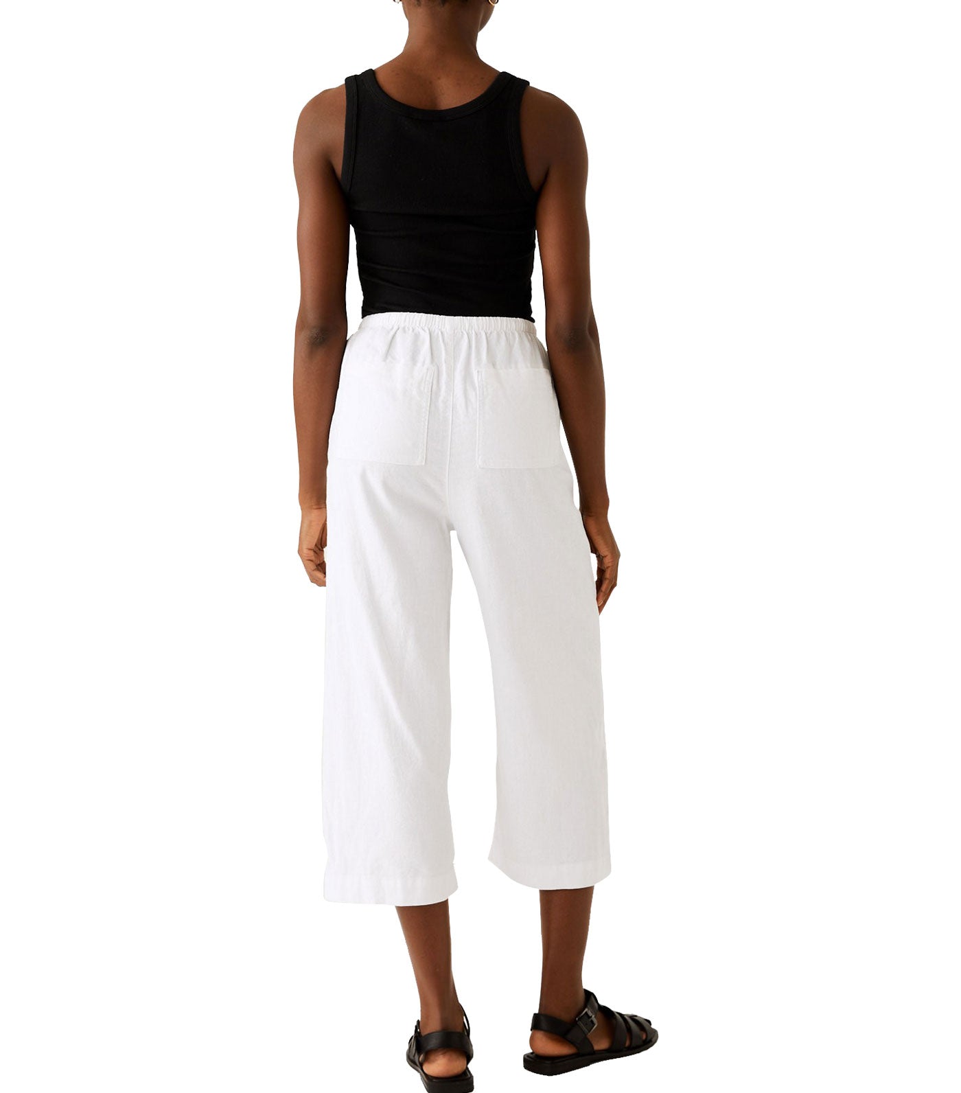 Linen rich clearance wide leg trousers