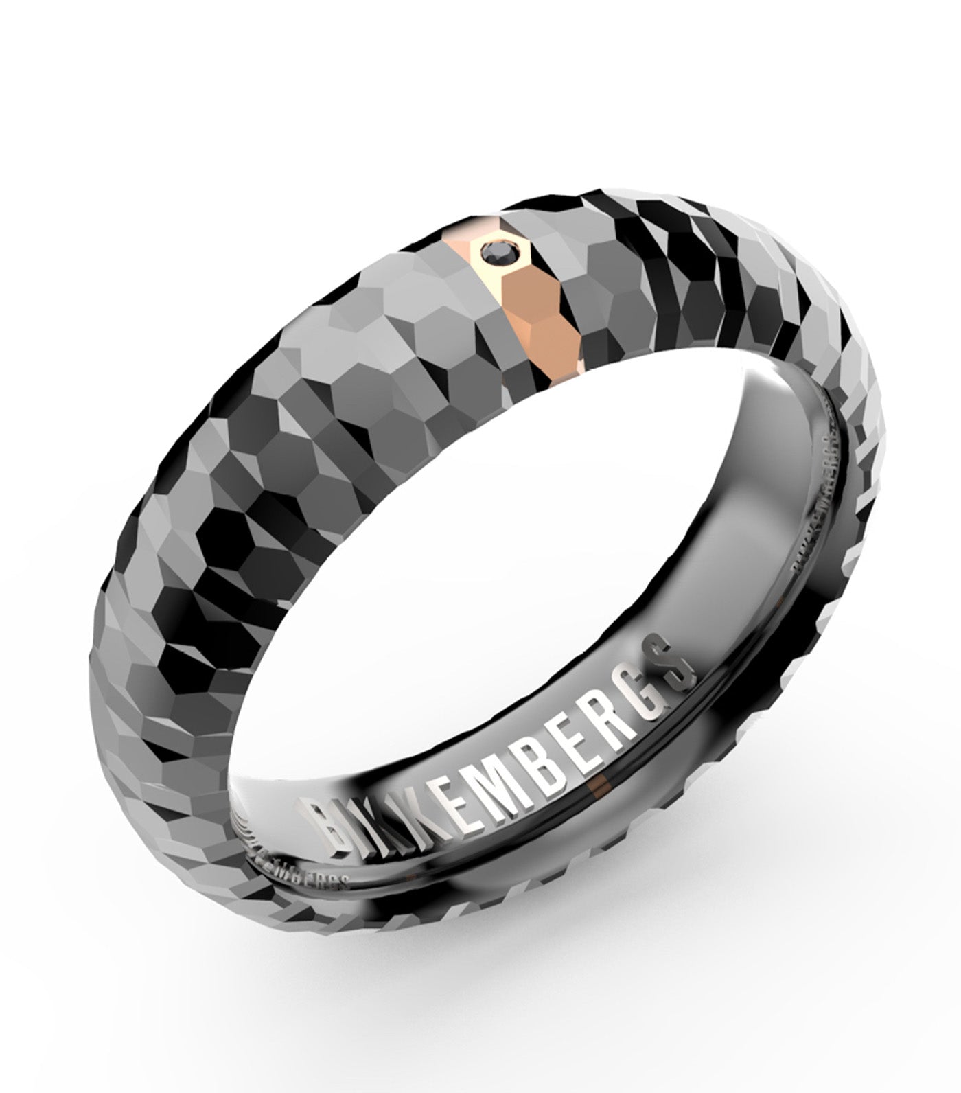 Geometric Steel Ring Black