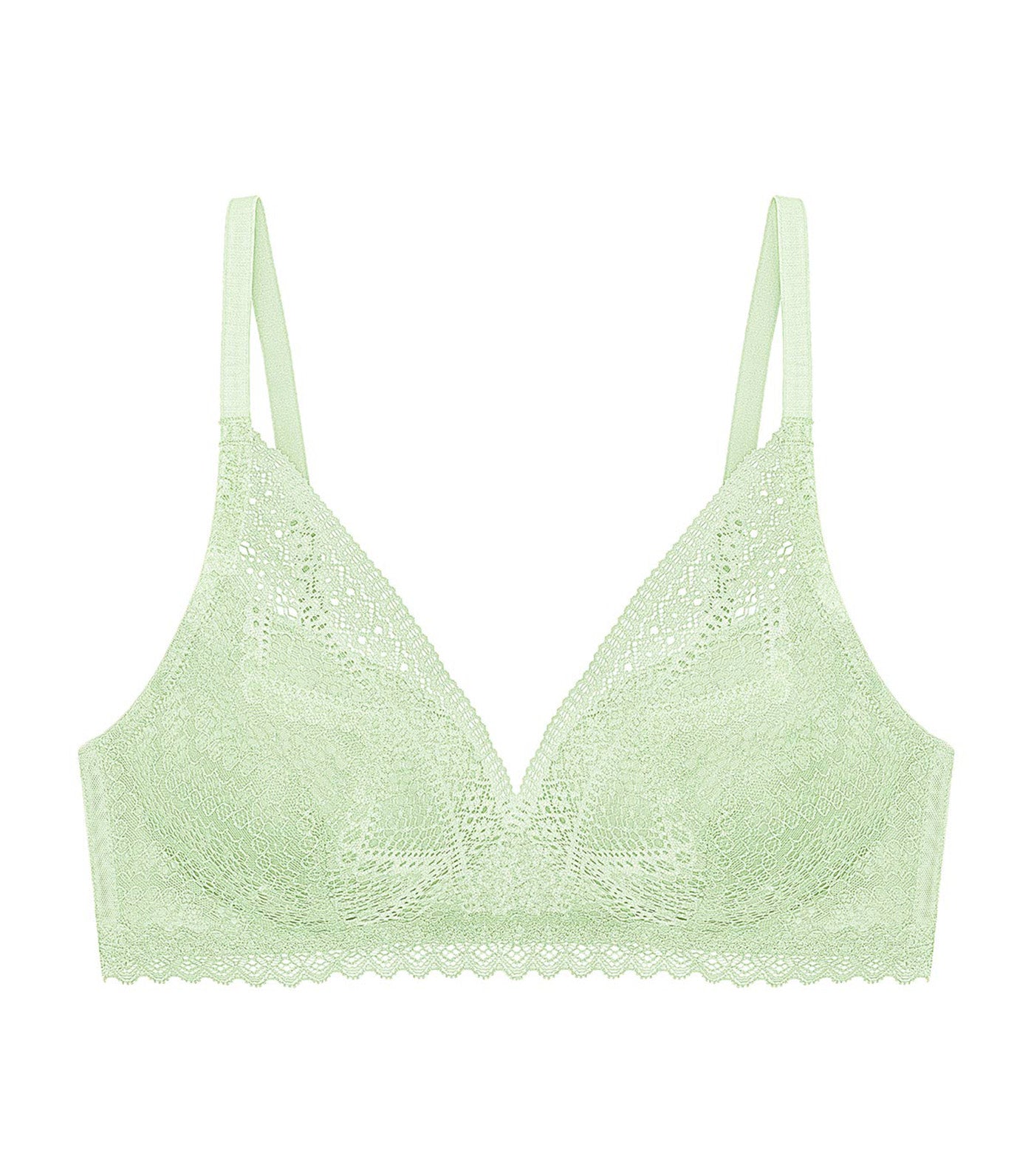 Non Padded Cotton Blend Light Green Mold B Cup Bra, Plain at Rs