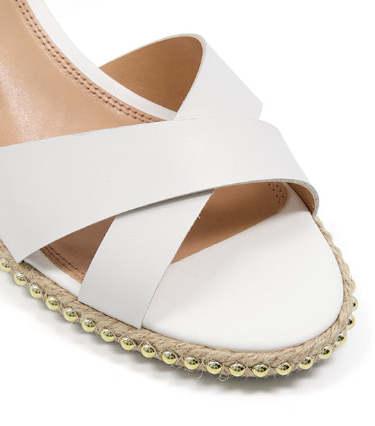 Keelie Mini Wedge Sandals White