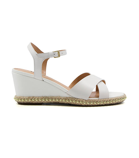 Dune white best sale wedge sandals